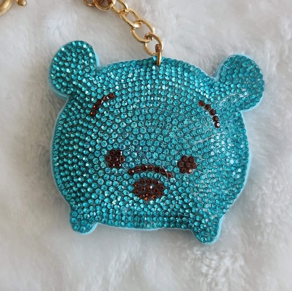 Winnie The Pooh Blue Bear Keychain Bag Charn